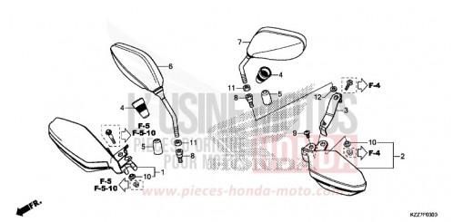 MIRROR/KNUCKLE GUARD CRF250RLAK de 2019